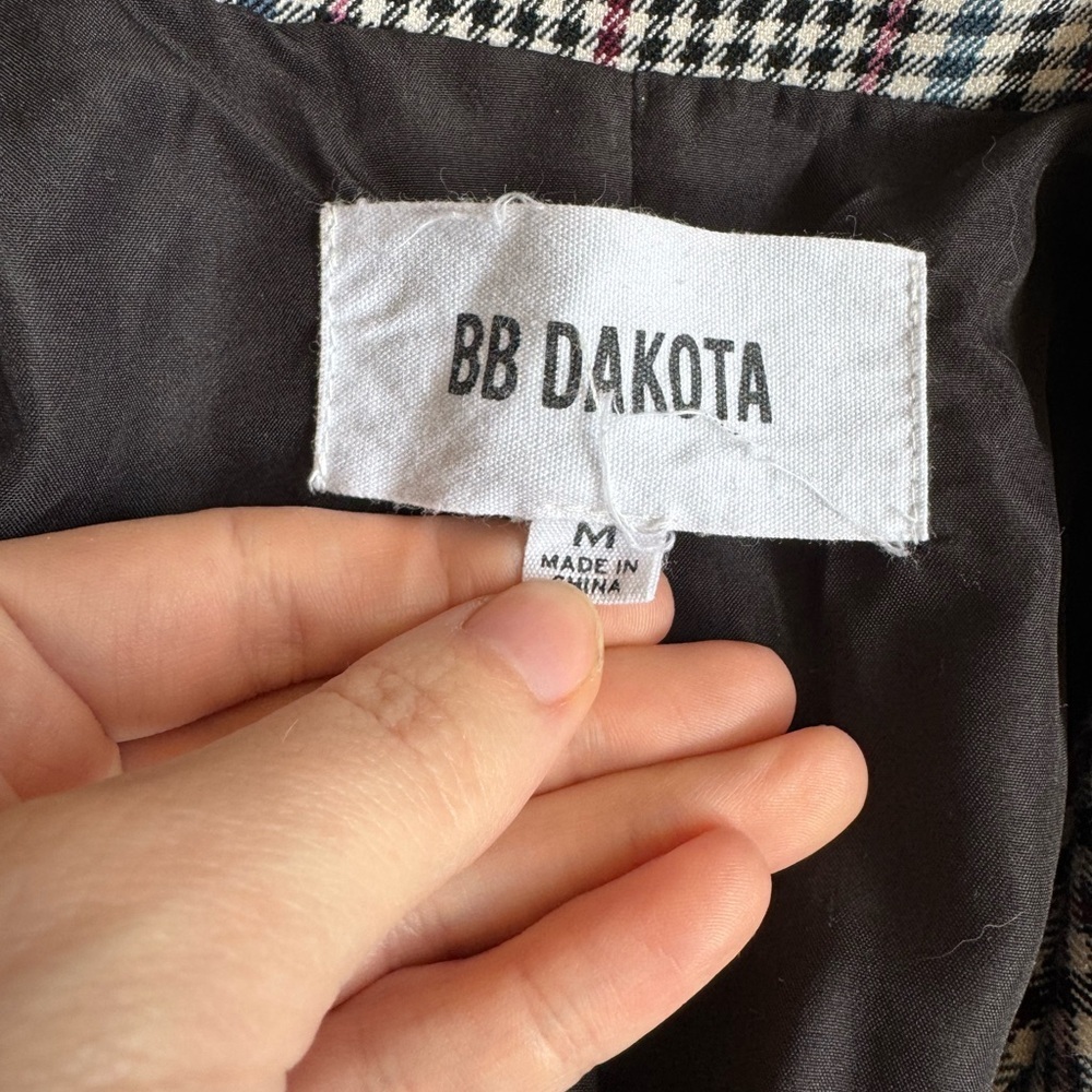 Steve Madden BB Dakota Prep Plaid Longline Blazer- Size Medium - Picture 6 of 7
